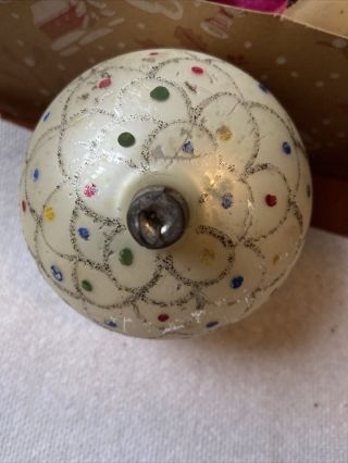 1 - Vintage Large Glass Christmas Ornament Ball - Made in Poland - Polish Hand Painted 2