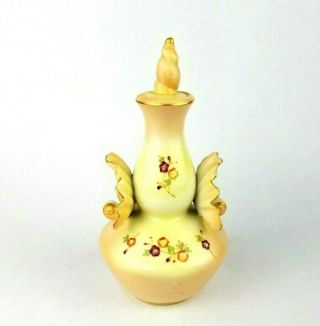 Vintage Porcelain Perfume Bottle Hand Painted With Org Stopper