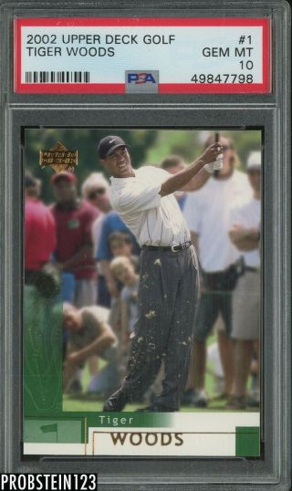 2002 Upper Deck Golf 1 Tiger Woods Psa 10 Gem
