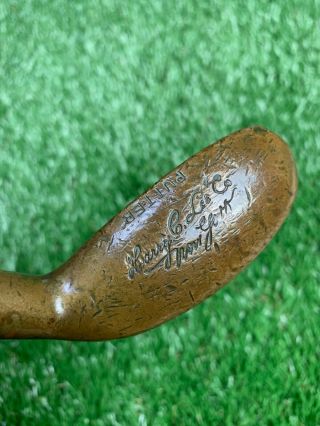 Antique Harry C.  Lee & Co.  York Hickory Shaft Brass Head Putter