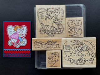 Stampin Up Vintage Valentines Rubber Stamp Set & Sample Card