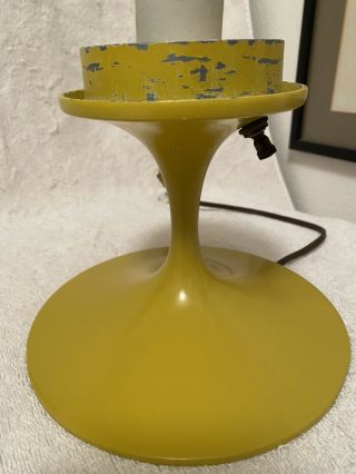 Laurel Mushroom Lamp Base Base C.  1960’s Bill Curry Design Yellow Finish