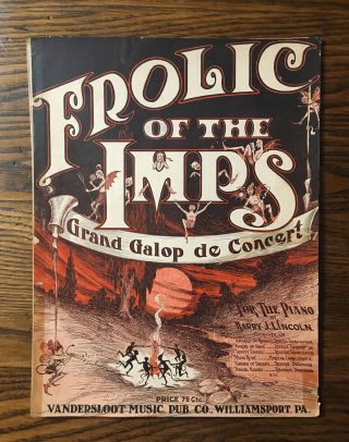 Vintage 1911 Frolic Of The Imps Sheet Music Devils Fairy Halloween Graphics