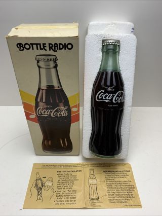 Vintage Coke Coca - Cola Bottle Radio With Packaging,  Instructions