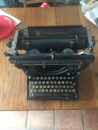 Antique Underwood Standard Typewriter No.  3 12” Serial 267045 Cond.  1919?