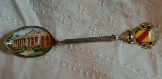 Vintage Trinkhalle Baden - Baden German 800 Silver Enamel Souvenir Spoon