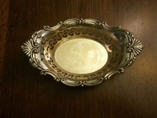 Large Gorham Sterling Silver Reticulated Nut Dish 8 1/4 " X 5 1/4 " 132g 4.  7 Oz