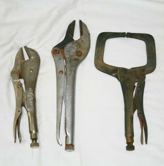 3 Vintage Clamp Tools Craftsman & Vise - Grip