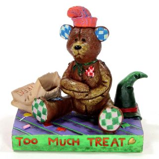 Vintage Jim Shore Max Bear - Too Much Treat 3.  5 " Figurine 1997 Halloween