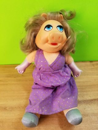 Vintage 1980 Fisher Price Miss Piggy Dress Up Plush Muppet Doll Jim Henson 13 "