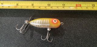 Vintage Heddon Tiny Torpedo Fishing Lure Yellow Shore