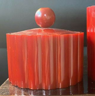 Antique Cherry Amber Bakelite Catalin Block 3 Boxes 396 grms - Swirl - Beads 2
