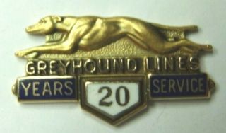 10k Gold Greyhound Bus Lines 20 Year Service Pin - Balfour - Sb