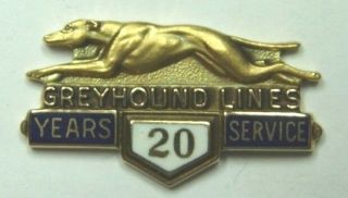 10K Gold Greyhound Bus Lines 20 Year Service Pin - Balfour - SB 2