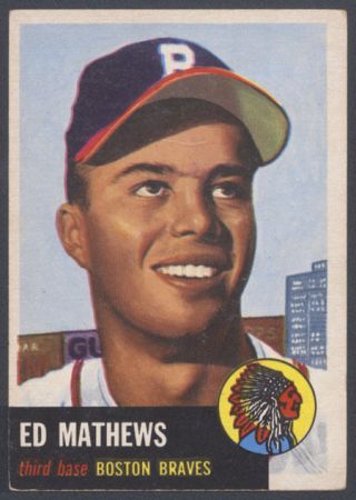 1953 Topps 37 Ed Eddie Mathews Priced To Sell Best Deal On Ebay