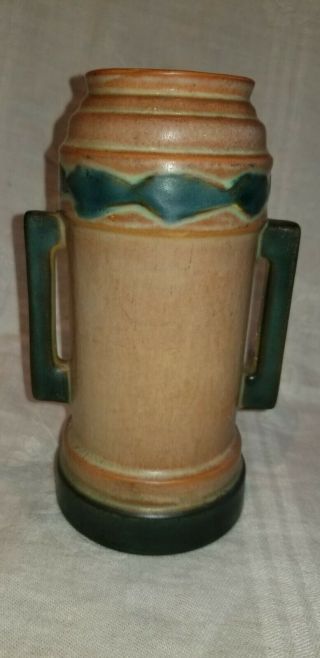 Antique Roseville Vase Futura Art Deco Circa 1924 Beer Mug Double Handle 381 - 6
