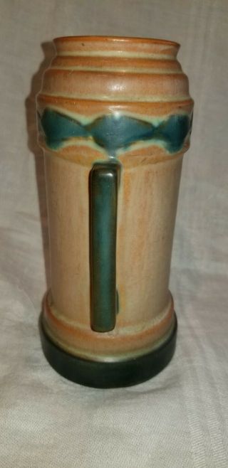 Antique Roseville Vase FUTURA Art Deco Circa 1924 Beer Mug Double Handle 381 - 6 2