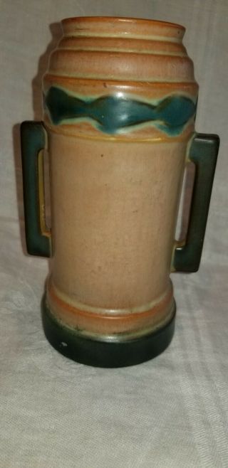 Antique Roseville Vase FUTURA Art Deco Circa 1924 Beer Mug Double Handle 381 - 6 3