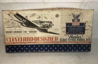 Vintage Vought Sikorsky F4u Corsair Cleveland Model Airplane Box Not Complete