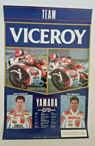 Vintage Poster 1989 Team Viceroy Yamaha Yz250 Tom Stevens Kocinski