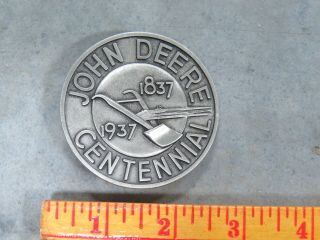Vintage John Deere Centennial 100th 1837 - 1937 Pewter Belt Buckle Limited Edition