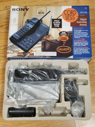 Vintage Sony Spp - A700 Digital Cordless Phone & Ans.  Machine W/ Box.  Great