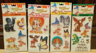 Vintage Imperial Puffy Stickers By Moskowitz Nip 80s Fanciful Character Hallmark