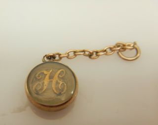 Antique Georgian Gold & Rock Crystal Birth Charm Letter H