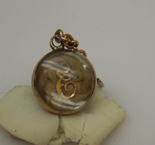 Antique Georgian Gold & Rock Crystal Birth Charm Letter E