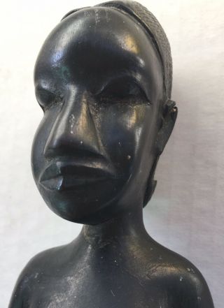 Vintage Nude African Tribal Woman Wood Carved Sculpture Fertility 14”