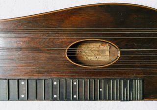 Antique Zither Rosewood w/ Inlay & Engrave 32 String Concert Model Munich 1842 3