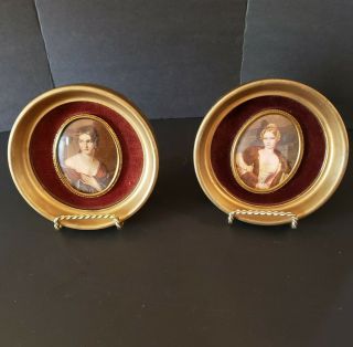 Vintage A Cameo Creation Round Victorian Ladies Wall Art Small 6 "