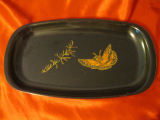 Vintage Small 12 1/2 X 6 3/4 Couroc Collectible Butterfly Snack Tray Monterey Ca