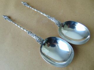 Large Pair Victorian Sterling Silver Apostle Spoons 1891,  115 Grams.