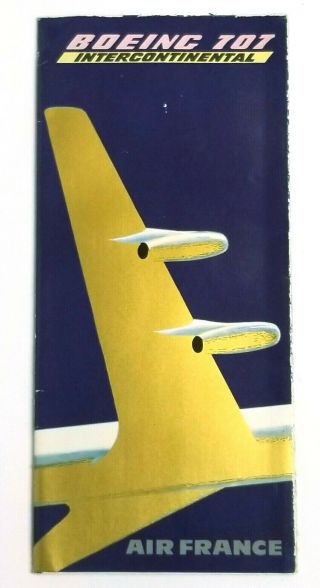 Vintage 1959 Air France - Boeing 707 Intercontinental Poster - Rare