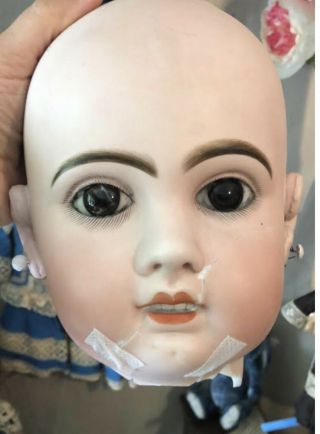 Tete Jumeau Big Size Bisque Head For Doll Need Restauration Size 14