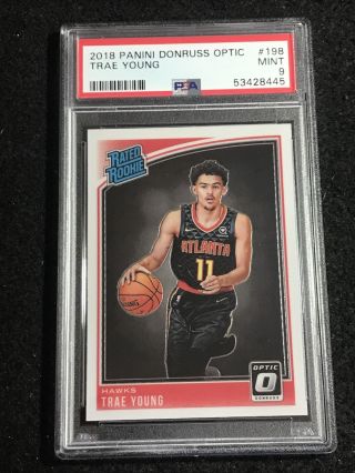 Trae Young Rc 2018 - 19 Donruss Optic Rated Rookie Card 198 Hawks Psa 9