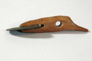 Pre - Historic Native American Alaskan / Inuit Indian Fossilized Bone Harpoon Tip