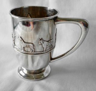 Antique Arts & Craft William Hutton & Sons Sterling Silver Childs Cup Noahs Ark 2