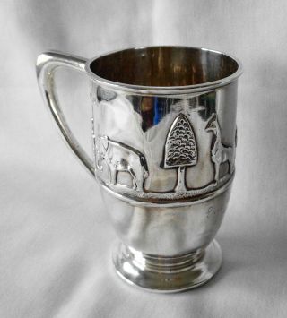 Antique Arts & Craft William Hutton & Sons Sterling Silver Childs Cup Noahs Ark 3