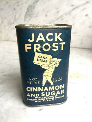Antique Jack Frost Cinnamon And Suger Spice Tin York