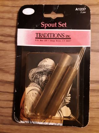 Traditions Solid Brass Spout Set 75 And 100 Grains Of Black Powder A1237 Nos