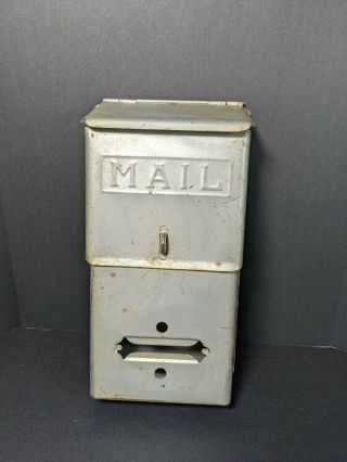 Vintage Fulton Corp.  Il Wall Mount Mailbox Silver Metal Mail Box