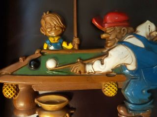 Vintage Sexton 1971 Metal Wall Plaque Billiard table and players 2