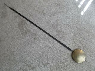 Early Antique Tall Case Grandfather Clock Pendulum Brass - Cast Iron Strap Rod