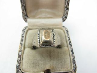 Vintage Sterling Silver & Gold Signet Ring Uk Size M Usa 6.  5