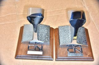 Cn Canadian National Railway Book Ends Chrome Railroad Track