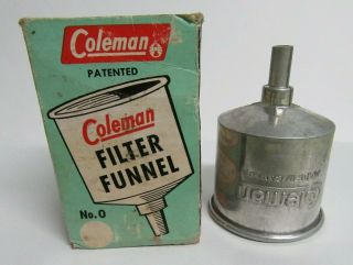 Coleman Stove Lantern Camping Aluminum Funnel With Filter Vintage Canada No.  0