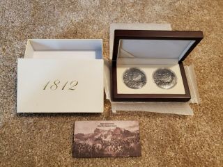 2012 War Of 1812 Napoleon Kutuzov 2oz.  999 Silver 2 Coin Set Historical Antiqued