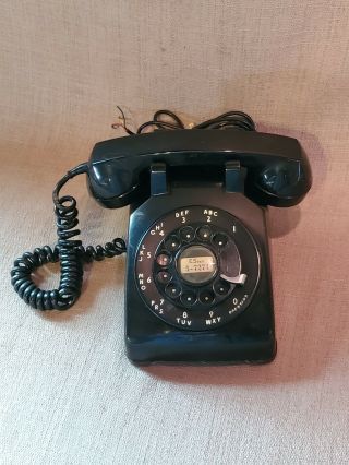 Vintage Western Electric Rotary Dial Desk Top Phone,  Black Dial